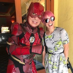 Topshop gray dress w/ black/green flower print